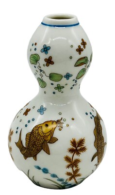 Franklin Mint Koi Fish Pond Mini Imperial Collection Dynasty Vase 1980 Japan