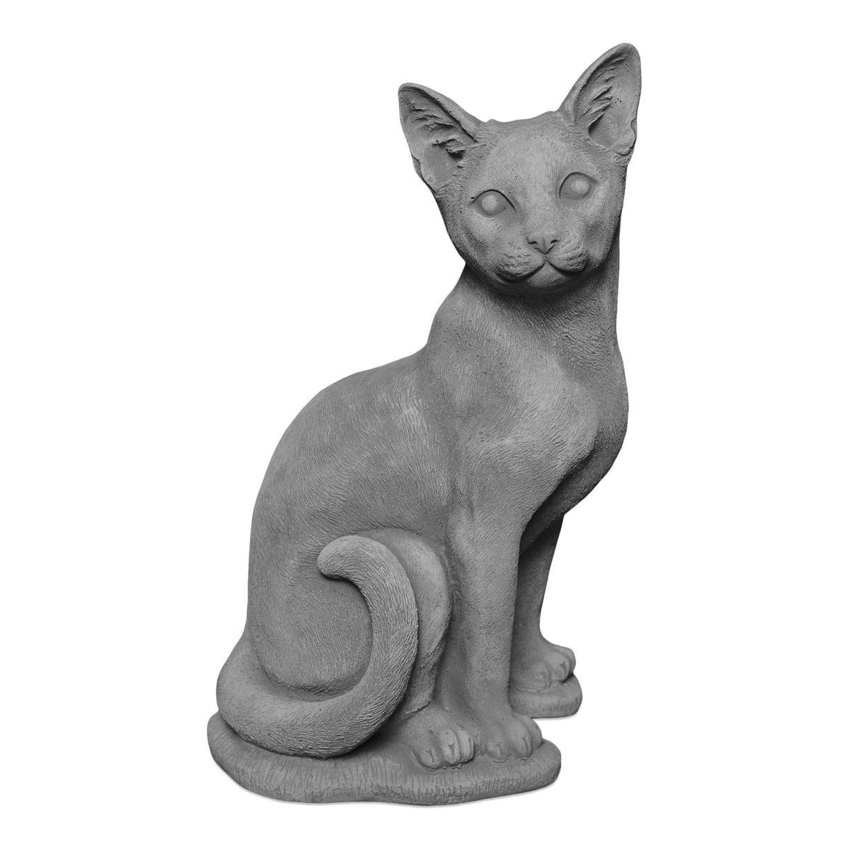 Stehende Katze Steinfigur – Höhe 40 Cm, 12 Kg, Frostsicher, Grau, Für Garten & Außenbereich