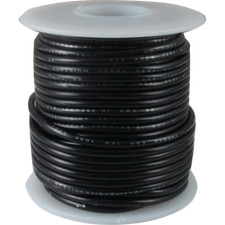 Wire, 22 AWG Solid Core, PVC, 600V, spooled, Color: Black, Length: 50 feet