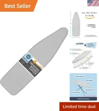 Savuk Ironing Board Cover And Pad Standard Size Silicone Coated 4 Laye