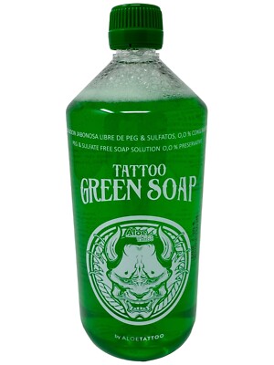 (24,99 /L) ALOE TATTOO Green Soap -Grüne Seife INKgrafiX  STUDIO Profi PH5 vegan