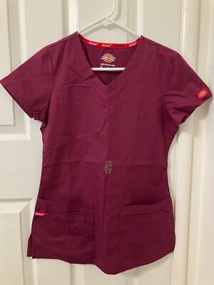 シャツ Dickies Scrubs EDS Women's Scrub Top 85906 Wine WIWZ Dickies Jr