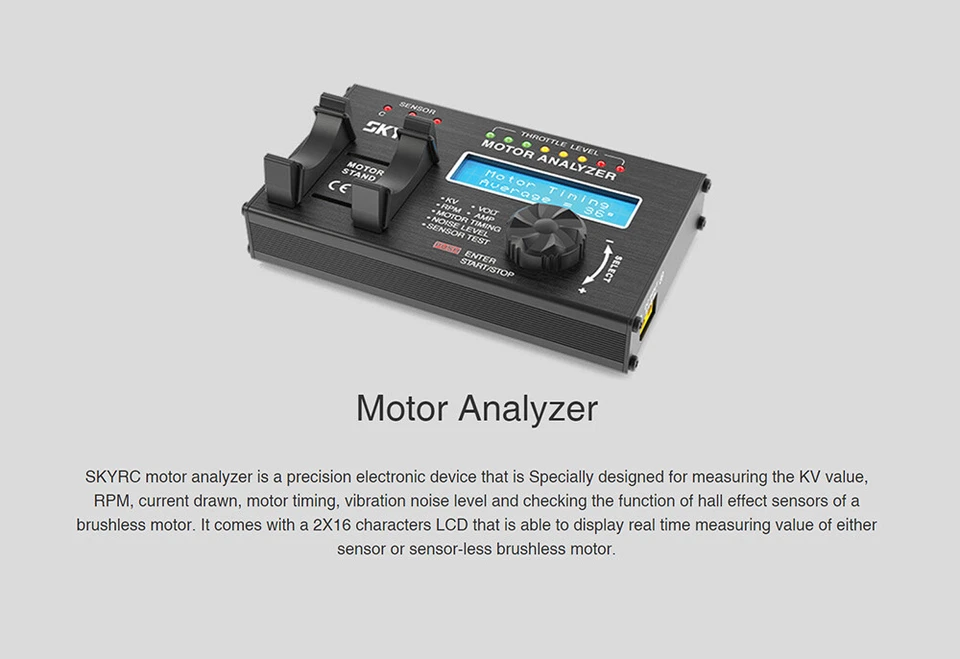 SKYRC Motor Analyzer Brushless Motor Analyzer LCD Motor Tester für RC Cars Motor - Bild 2 von 4