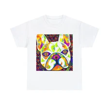 Frenchie French Bulldog T Shirt Art Tee Unisex Adult Colorful Abstact Fun Pet