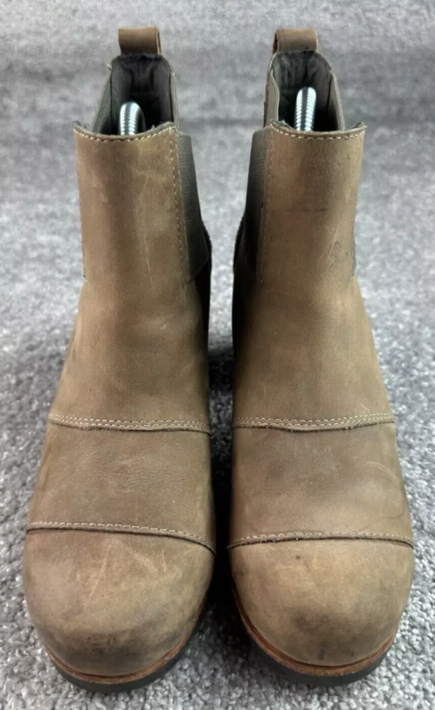 sorel addington chelsea high heel waterproof nubuck leather boots