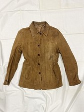 1930s- 1940s Leather/suede Sportswear Jacket- Pleated Back