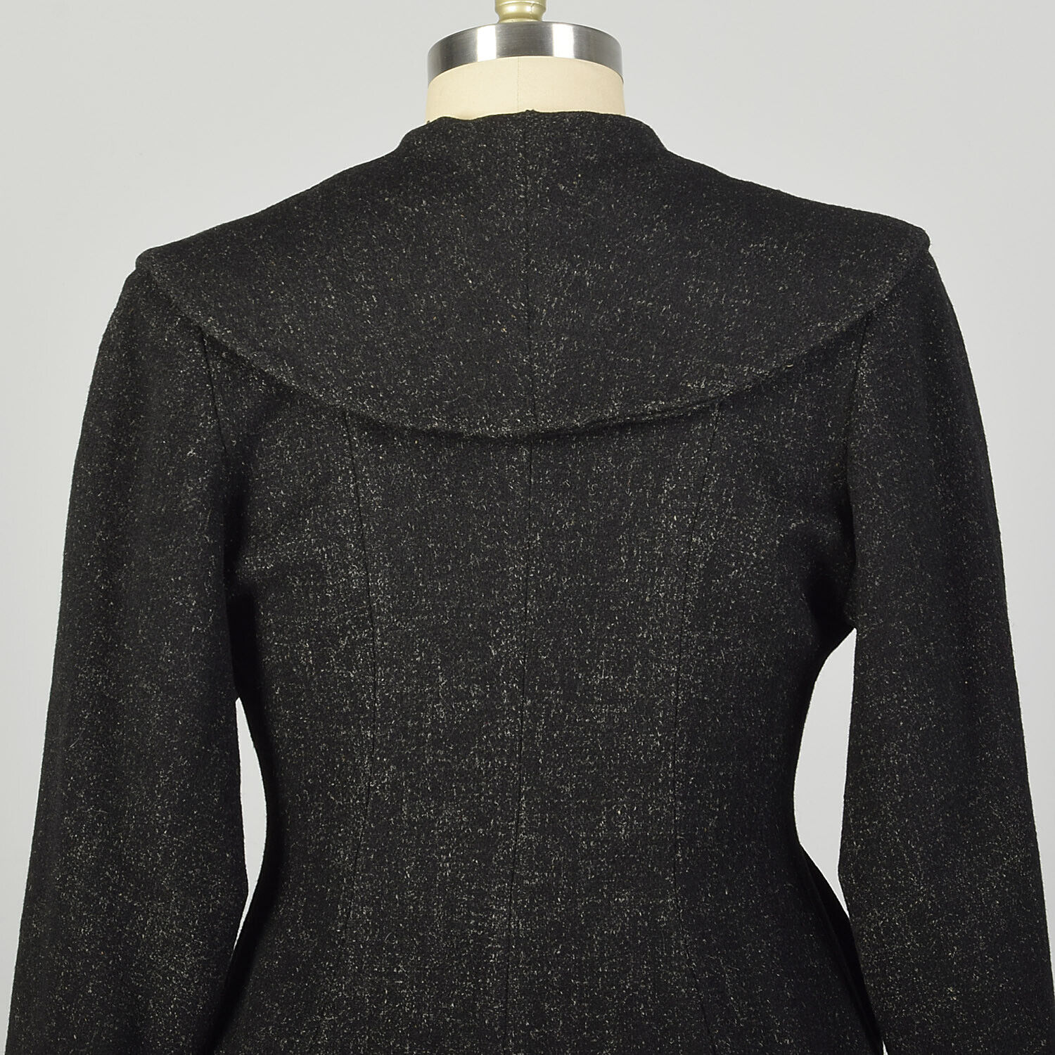 Large 1950s Coat Grey Wool Princess Fit & Flare S… - image 7