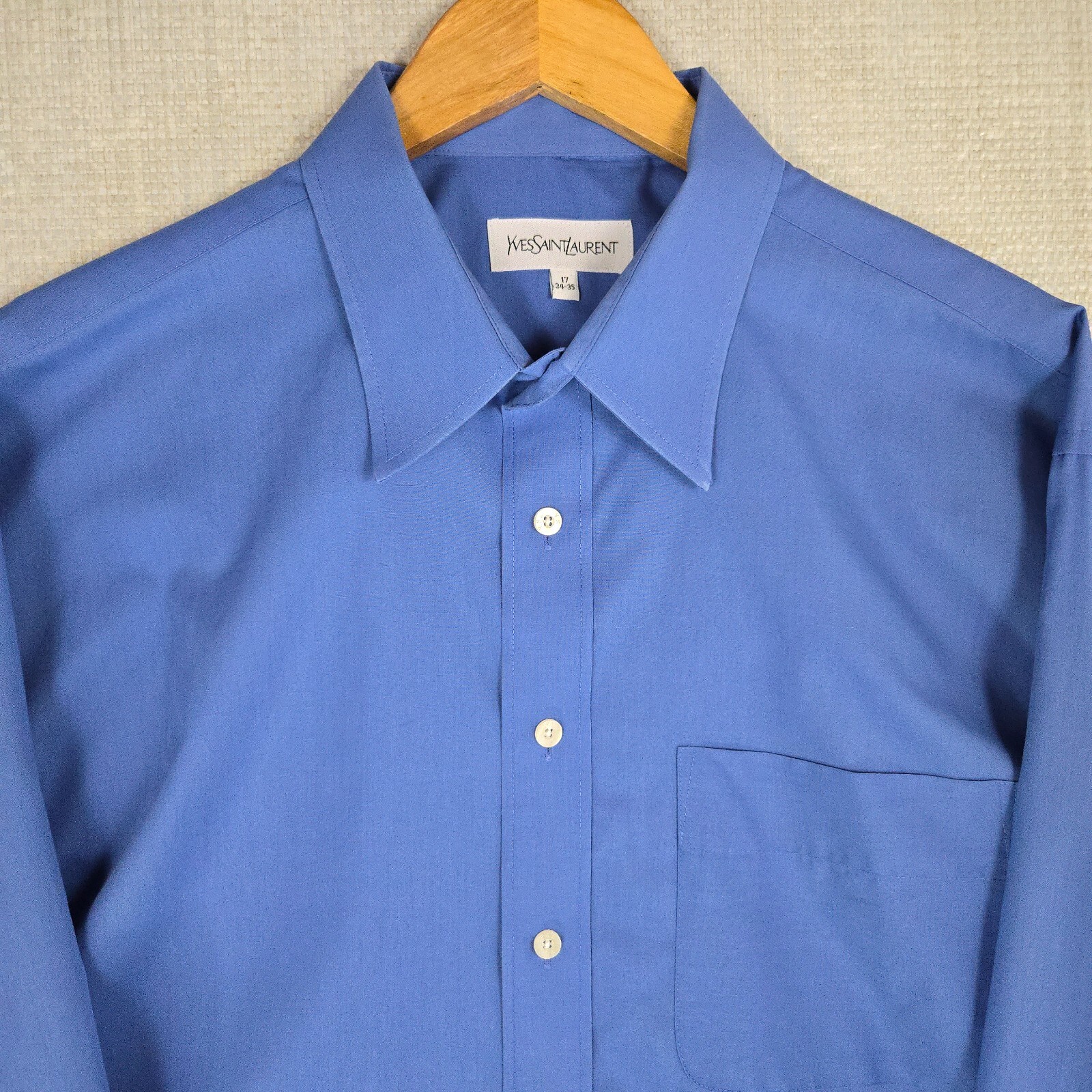 Camicia leggera vintage YVES SAINT LAURENT YSL uomo taglia 17 34 35 cotone poliestere XL