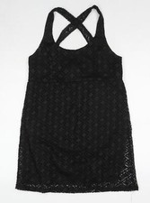 MaterialGirl Womens Black Polyester Blend Tank Size L