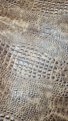 Brown vintage look crocodile embossed cow hide leather beautiful