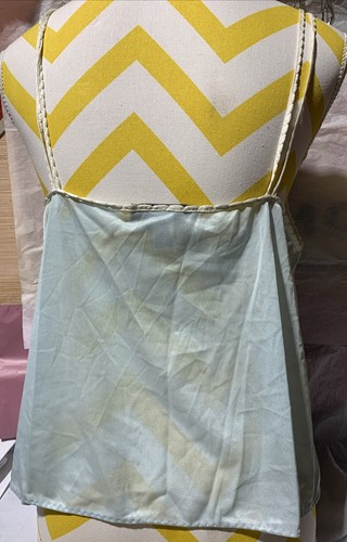 Camisa de noche vintage Gloria Vanderbilt para mujer satinada cami sin cordones azul grande - Imagen 4 de 8