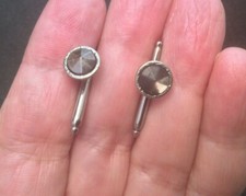 Silver Tone Dark Hematite Gray Colored Shirt Studs Prom Tuxedo Wedding Groom