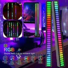 Wireless 32LED Sound Activated RGB Light Bar Rechargeable Voice controlled Light