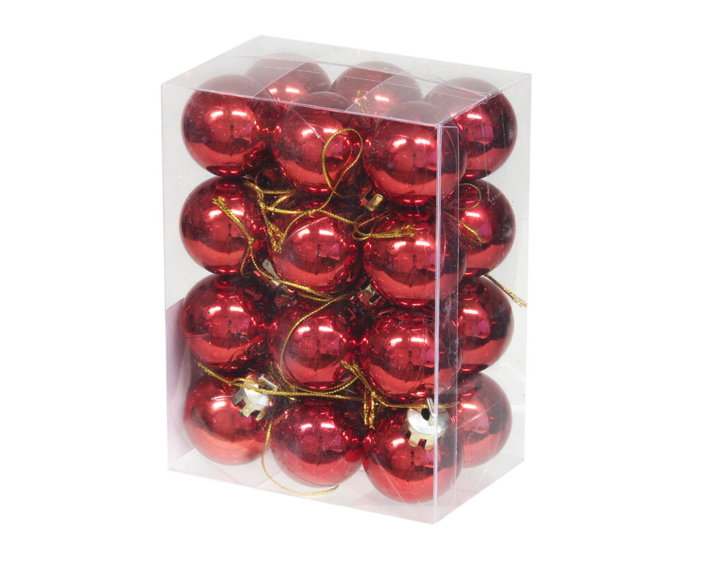 Box 30 Sfere di Natale - Diametro 6 cm - Rosso KAEMINGK