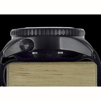 Montre Homme MWC 1000m - Mouvement Quartz Suisse - Boîtier Acier PVD Noir - Bracelet Tissu - Neuf Avec Boîte