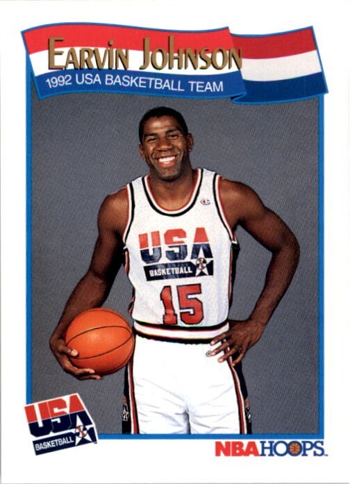 Magic Johnson-Los Angeles Lakers-1991-92 Hoops Team USA #578