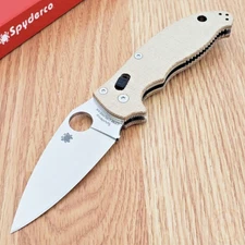 Spyderco Manix 2 Folding Knife 3.38" CPM Cru-Wear Steel Blade Micarta Handle
