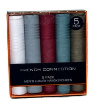 French Connection Men's 5 Pack Luxury Handkerchiefs