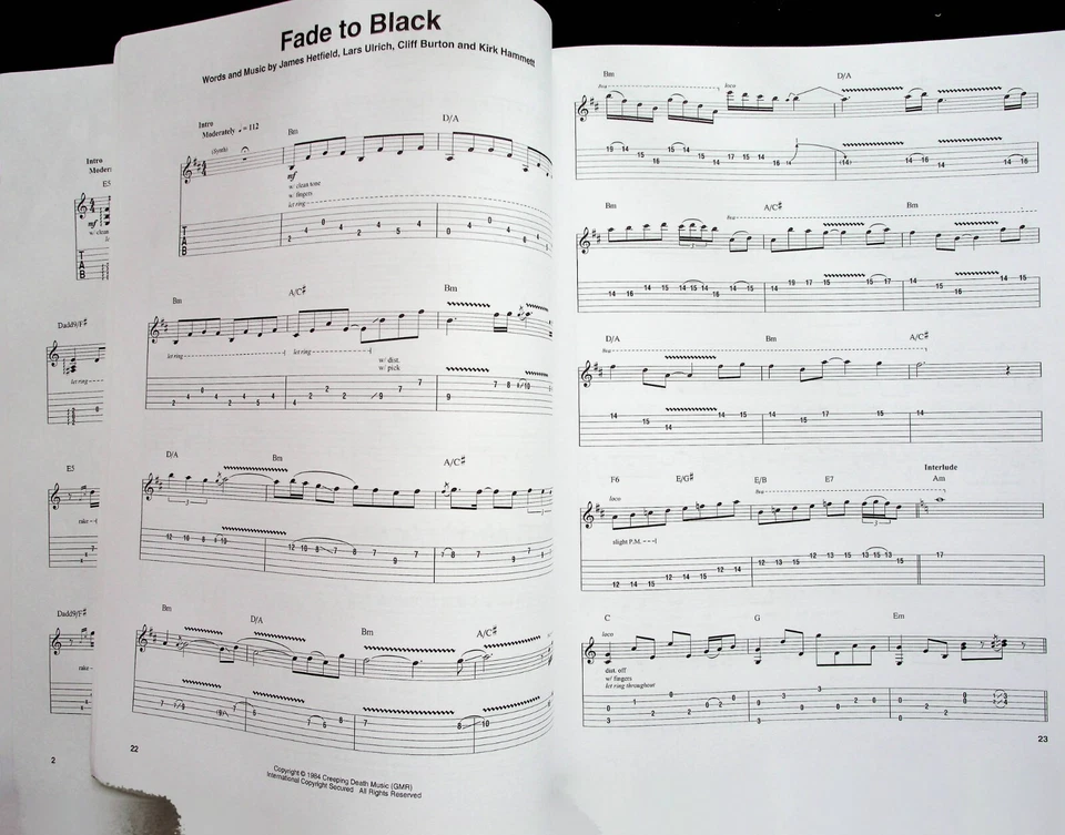 Metallica 1983 - 1988 Guitar Tab Vol 195 Sheet Music Song Book - Image 4 of 4