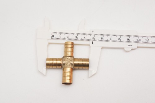 Autobahn88 6mm 1/4" Brass 4-Way Cross Copper Connector Vacuum Hose Joiner 1PC - 第 3/4 張圖片