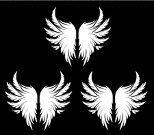 Feather Angel Wings Three 3.5" Vinyl Decals Car Window Tablet Laptop Tumbler