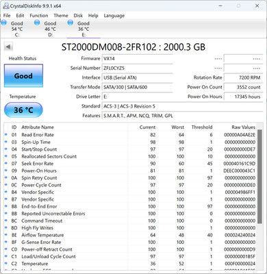 Tested Seagate BarraCuda ST2000DM008 2TB 7200RPM SATA 3.5in HDD