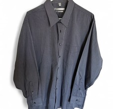 Geoffrey Beene Gray Stripe Wrinkle Free Regular Fit Sz 18 34/35 Dress Shirt
