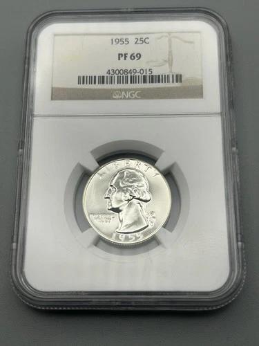 1955 Washington Quarter NGC PF69~ Very Eye Appealing Coin~ PR69 Perfect Luster!