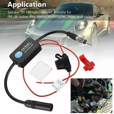 Car Radio Antenna Signal Amplifier Booster for FM Reception Improvement Black