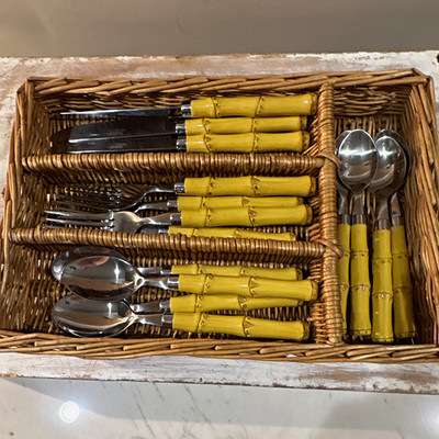 16 piece Cambridge  stainless bamboo flatware set