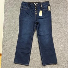 DG2 Diane Gilman Jeans Womens 20W Wide Leg Naturals High Rise Button Fly - NEW