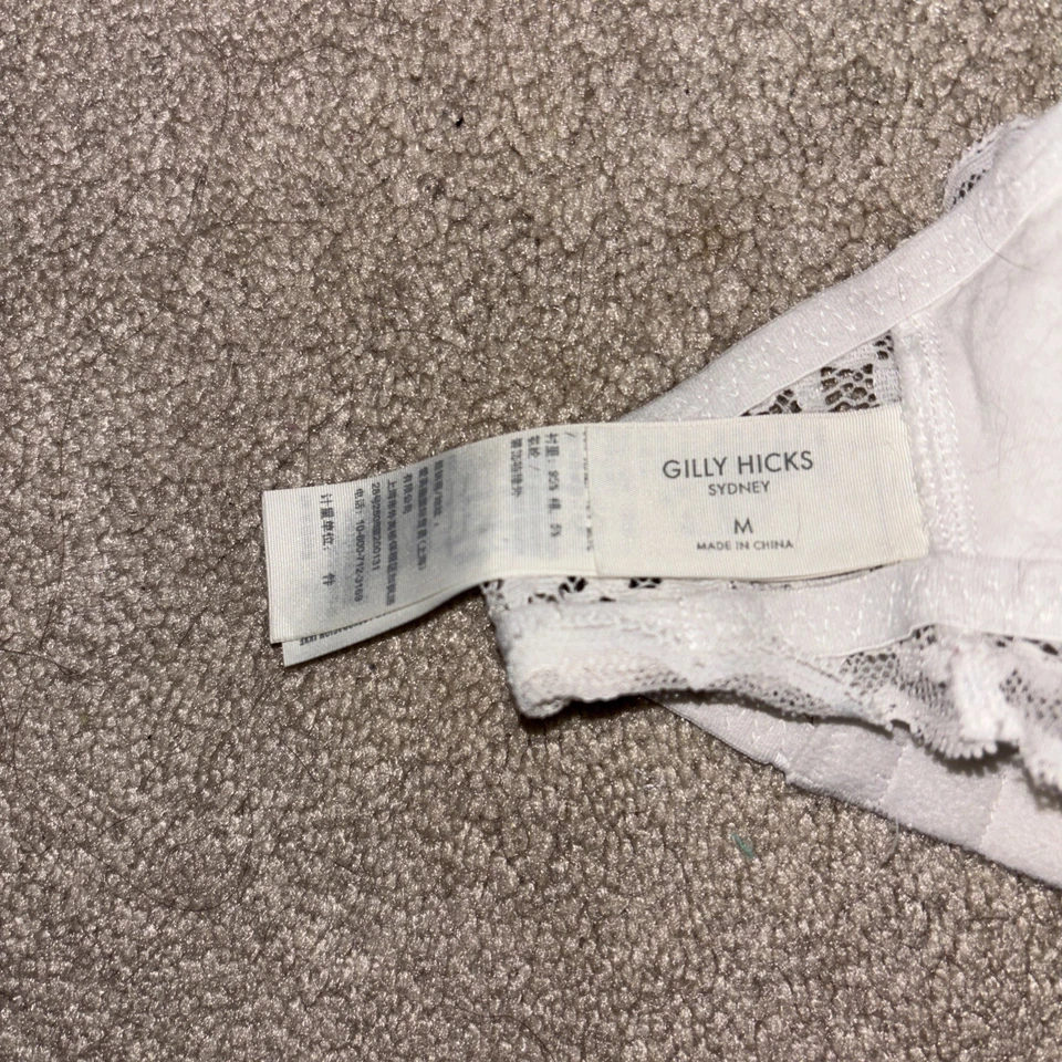 Gilly Hicks White Bralette Size M White Lace Removable Pads Halter Top - Image 3 of 3