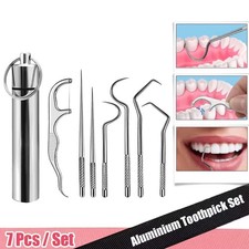 Stainless Steel Toothpick Set Reusable Toothpicks Tooth Flossing