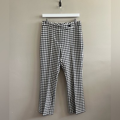 Riani Gingham Pants - Size Small Black and white Stretch trouser Straight leg