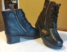 NEW HARLEY-DAVIDSON Women's Sz 8.5M ASHER Leather Motorcycle Boots D84250