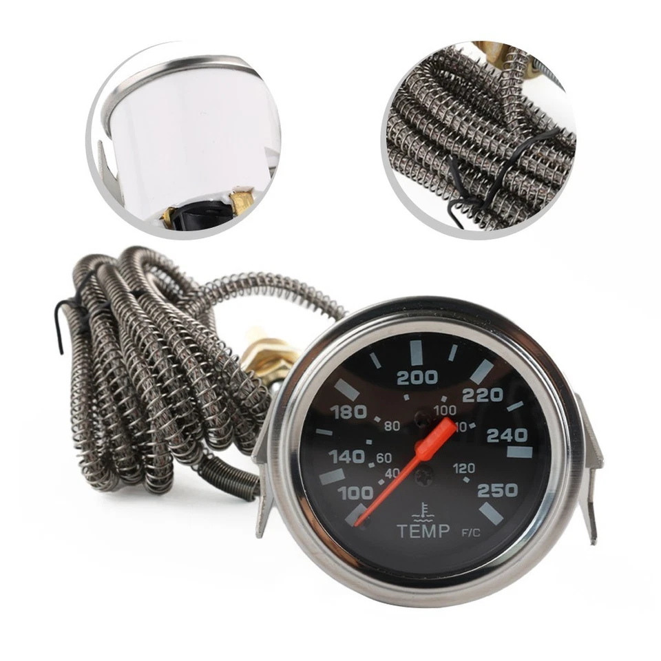 Automotive 12V Mechanical Temperature Gauge 52mm with Integrated Sensor - Image 4 of 4