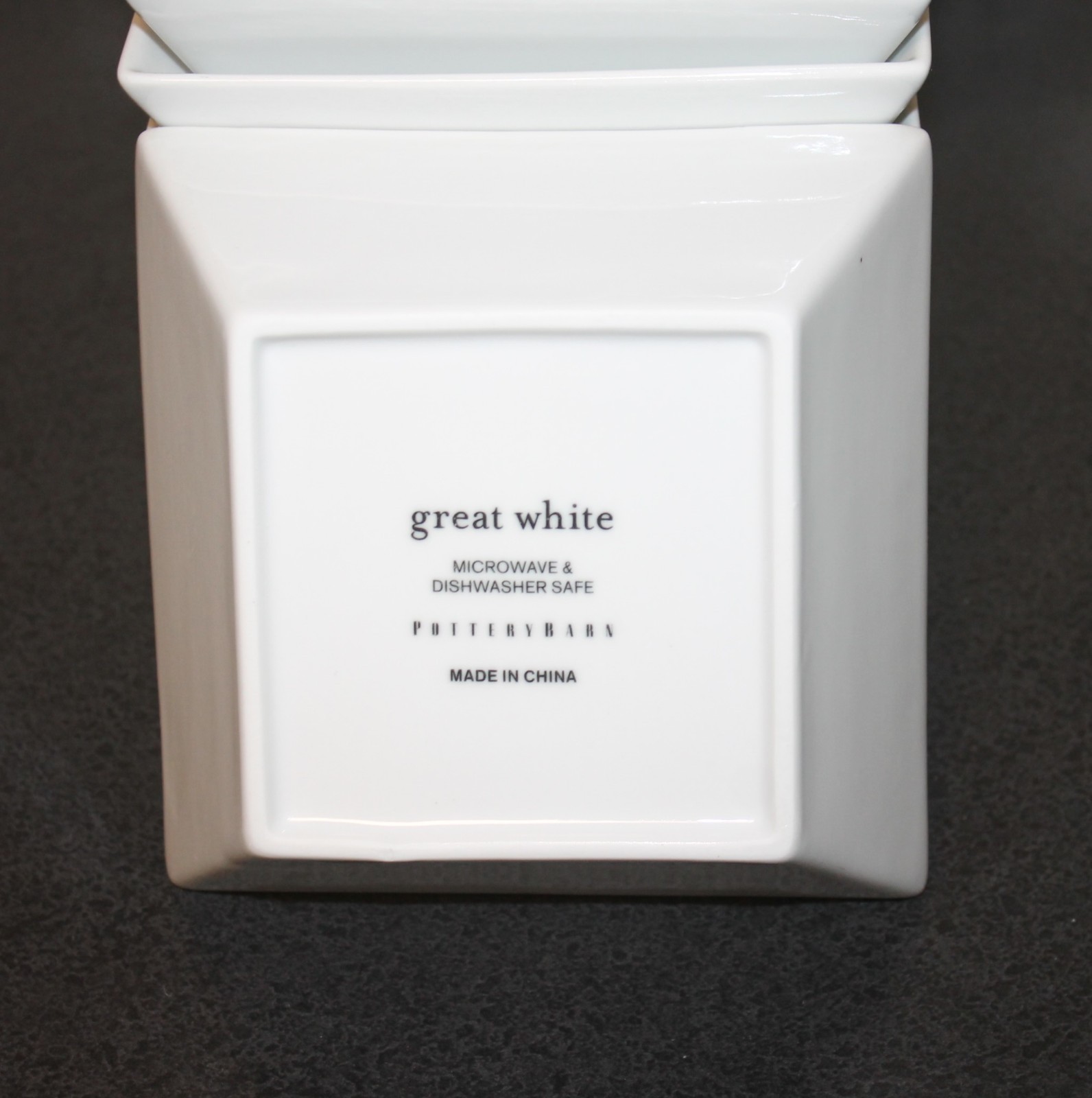 Pottery Barn Great White Square Porcelain Cereal Bowls