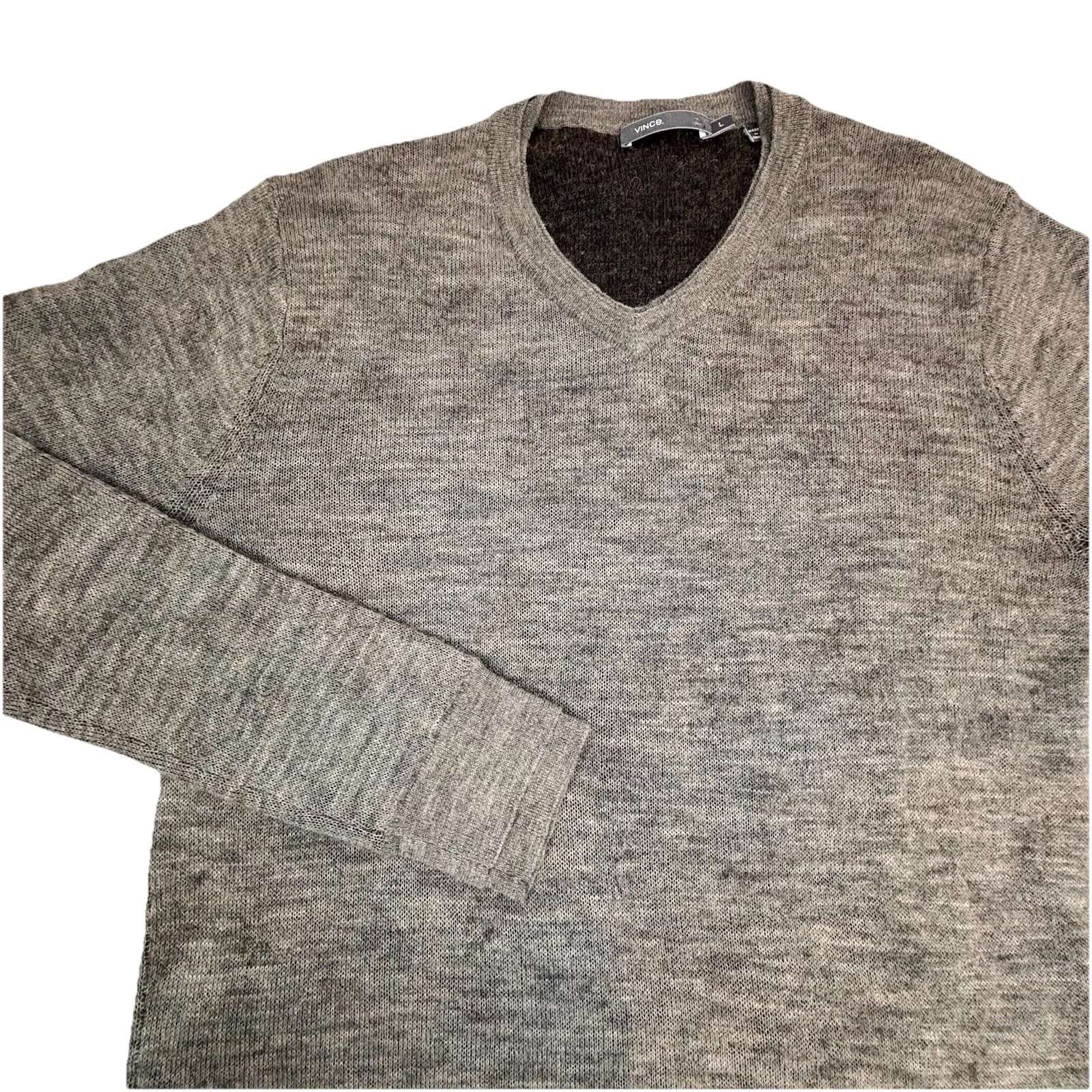 Vince Sweater Men’s Large Gray V Neck Camel Hair Merino Wool Blend
Opens in a new window or tab