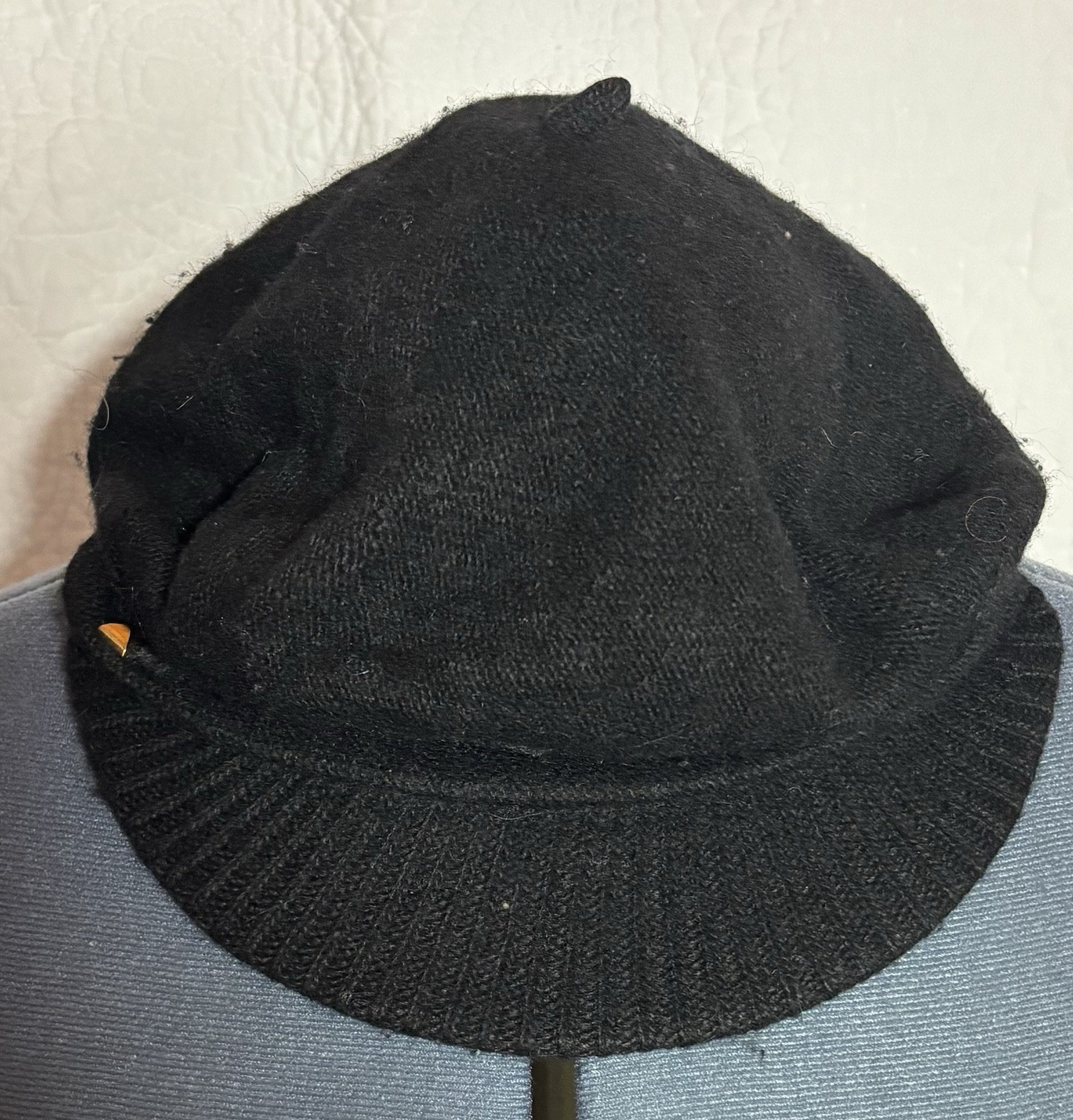Vintage Ralph Lauren Woman’s Black Ribbed Cabbie Newsboy Cap  thumbnail 4