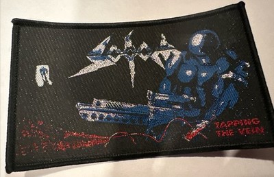 Sodom - Tapping The Vein 4'' x 2.5'' Strip Woven Patch [90s Thrash Metal]