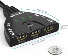 3 Port HDMI Splitter Cable 1080P Switch Switcher HUB Adapter for HDTV PS4 Xbox