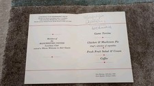 Manchester United Luncheon Club Menu Signed By Pat Crerand 15 May 1995