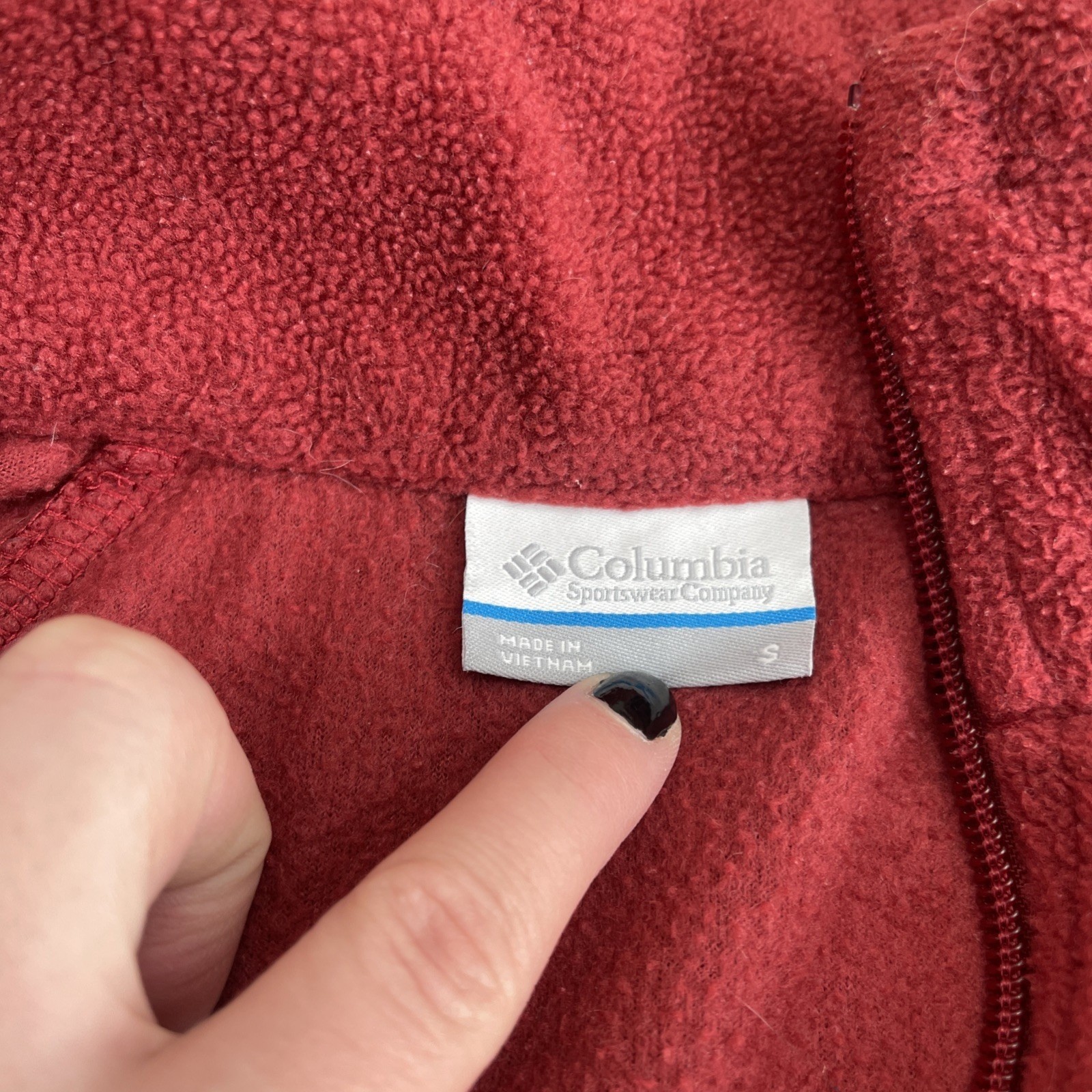 Columbia Red Basic Jacket SMALL Polyester Fleece … - image 6