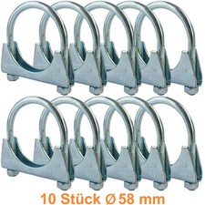 58mm Auspuffschellen Bügelschelle Rohrschelle universal  10 Stück