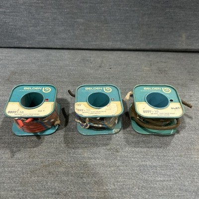 Vintage Belden 8899-10 Wire Red and Black 2 unused rolls and 1 used