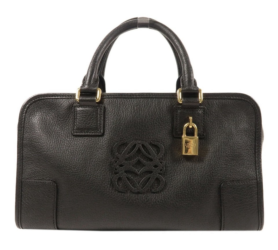 100% AUTHENTIC LOEWE 28 Logo Anagram Front Handbag Bag with Gold Tone Hardware