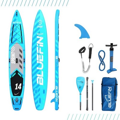 Bluefin SUP Stand Up Inflatable Paddle Board | 14' Sprint Model | Touring/Rac...