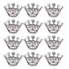 12 Pieces Crown Brooch Fashion Diamond Wedding Party Pageant Tiara Crown Corsage