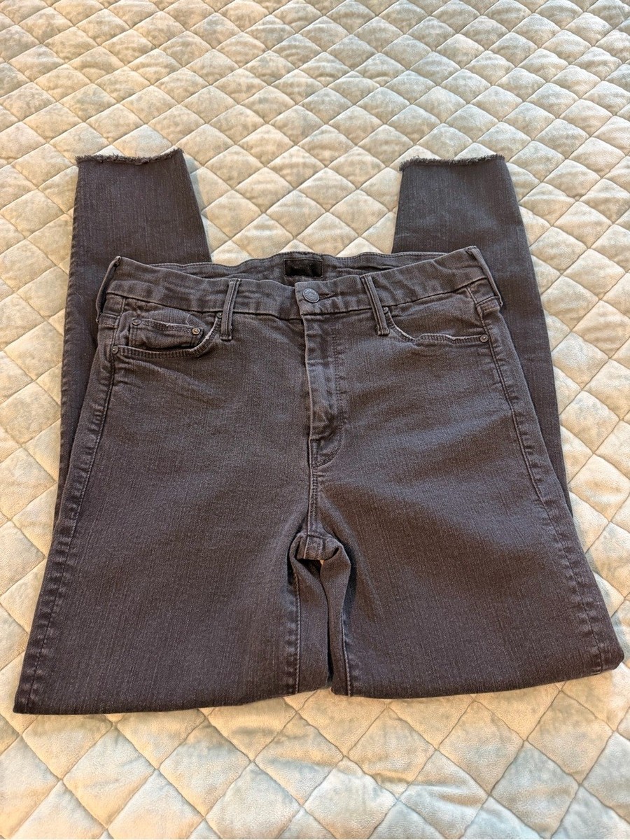 Mother the Looker Ankle Fray Black Jeans, Size 29, High Rise, Skinny Fit View 3