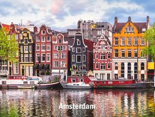 Kühlschrankmagnet Amsterdam – Grachten & Brücke | Souvenir Magnet Geschenk